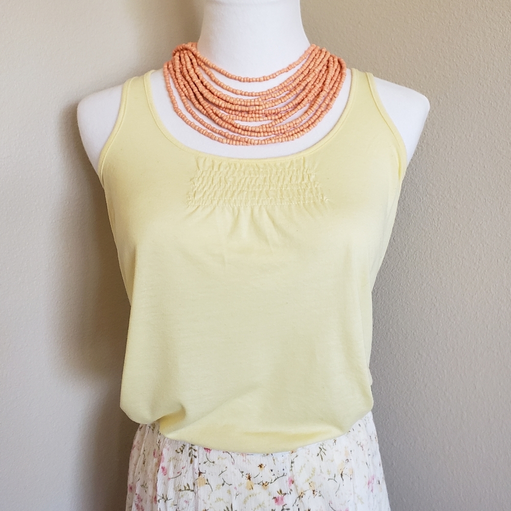 American Eagle Yellow Knit Racerback Tank